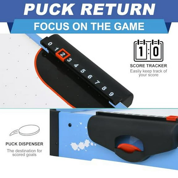 Air Hockey Table, Indoor Hockey Game Table for Adults and Kids, Arcade Gaming Sets w/2 Pucks, 2 Pushers, Digital LED Scoreboard, Powerful 12V Motor for Game Room, Home, Office
