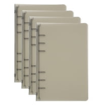 Uxcell A6 Binder Cover, 4 Pcs PP 6 Ring Loose Leaf Binder Protector Round Ring Binder, Brown