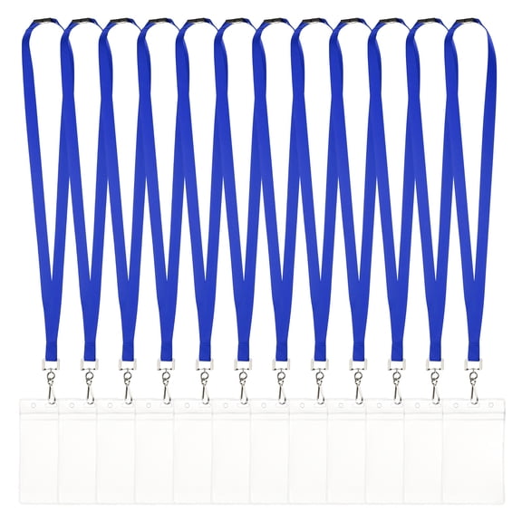 Uxcell 12Pack Colored Lanyards for ID Badges, Breakaway Lanyards for Keys, Blue