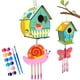 thumbnail image 2 of Paquete de 2 artes y manualidades para niños, bricolaje, casa de pájaros de madera, carillón de viento, kits de pintura artesanal para niñas y niños, 2 of 7