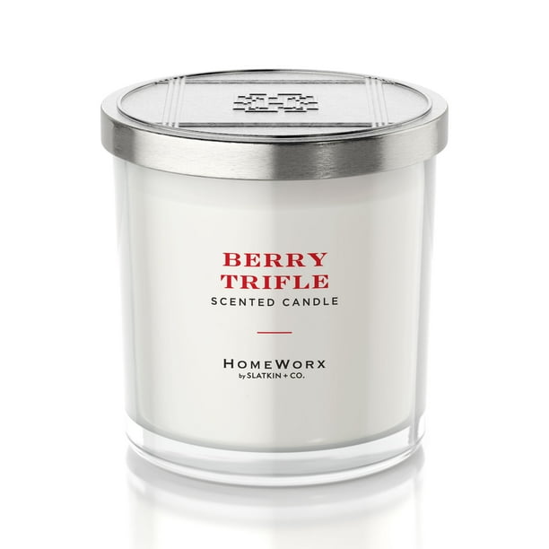 HomeWorx Berry Trifle Scented 3wick Glass Jar Candle, White Glass, 18 oz. 4Wick