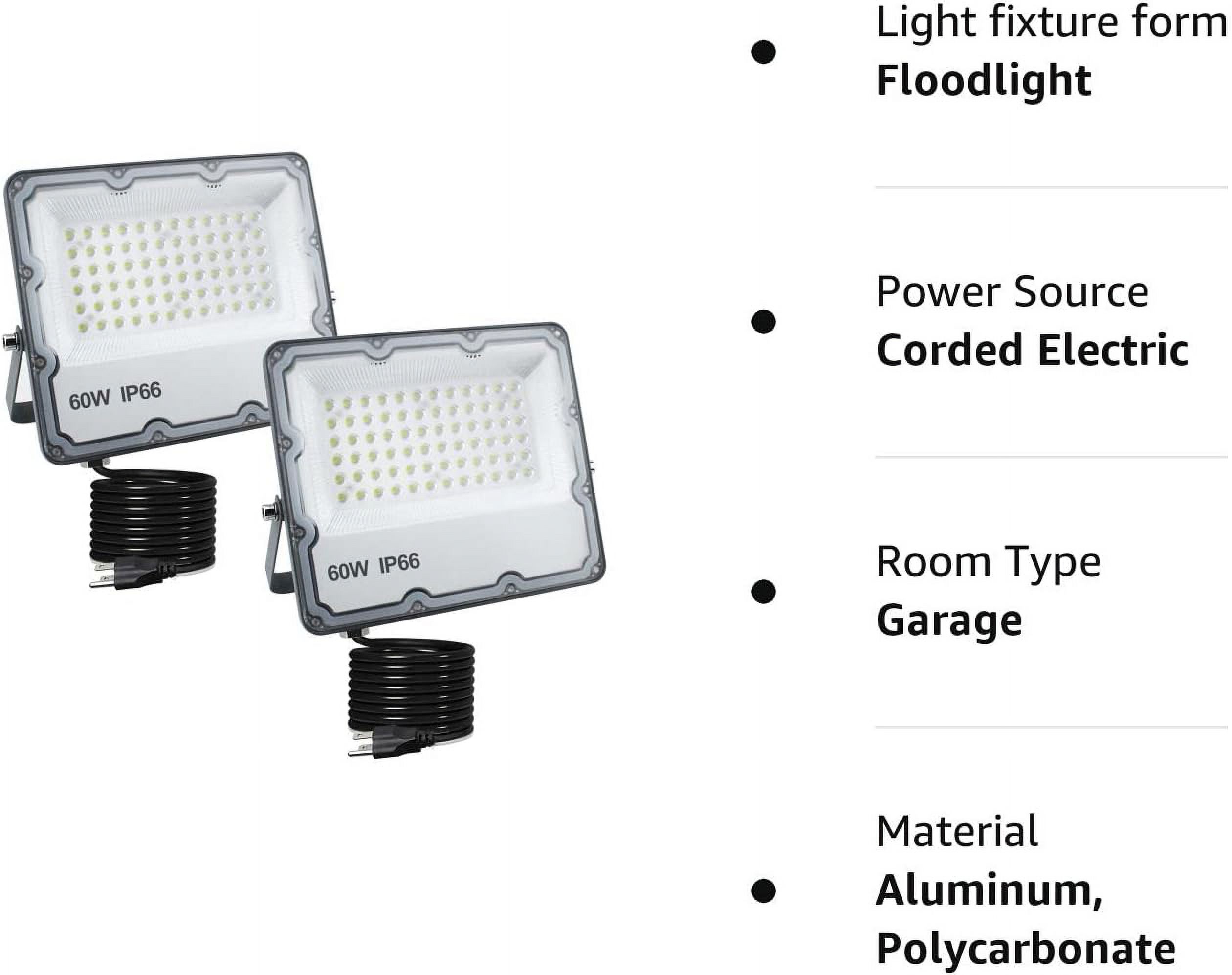 Ouside Waterproof 60W Led Outdoor Flood & Security Lights (2 Pack)
