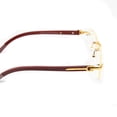 thumbnail image 5 of Men's Vintage Rimless Woodgrain Retro Gold Frame Clear Lens Hip Hop Glasses, 5 of 6