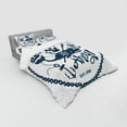 thumbnail image 2 of Ambesonne Vintage Bedding Set 4 Pcs, Nautical Pirate Skull, Queen, Dark Blue White, 2 of 2