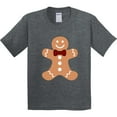 thumbnail image 3 of Inktastic Cute Gingerbread Man with Red Plaid Bowtie Youth T-Shirt, 3 of 5