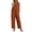 Orange, variant on Womens cotton linen Jumpsuits One Piece Overalls Button Down Sleeveless Wide Legs Rompers Solid Color Casual Daily Jumpsuits with Pockets