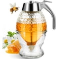 thumbnail image 1 of 1 Piece 8 Ounce Glass Honey Dispenser No Drip Pot Stand Maple Syrup Container Kitchen Decor, 1 of 6