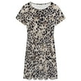 thumbnail image 3 of Glacier Black And Gray Cheetah Print Short Sleeve Dress Women Summer Evening Dresses Ladies Sundress, 3 of 7