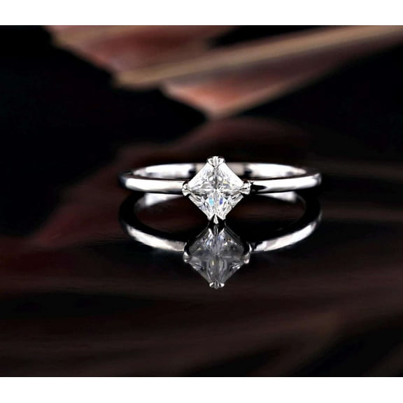 Jewelerix Princess Cut Moissanite Engagement Ring for Women – 925 Sterling Silver Solitaire Ring – Minimalist Promise Ring Gift