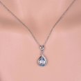 thumbnail image 4 of follureFull  DropShaped Blue Zircon Necklace Female Birthday Gift Clavicle Chain, 4 of 6