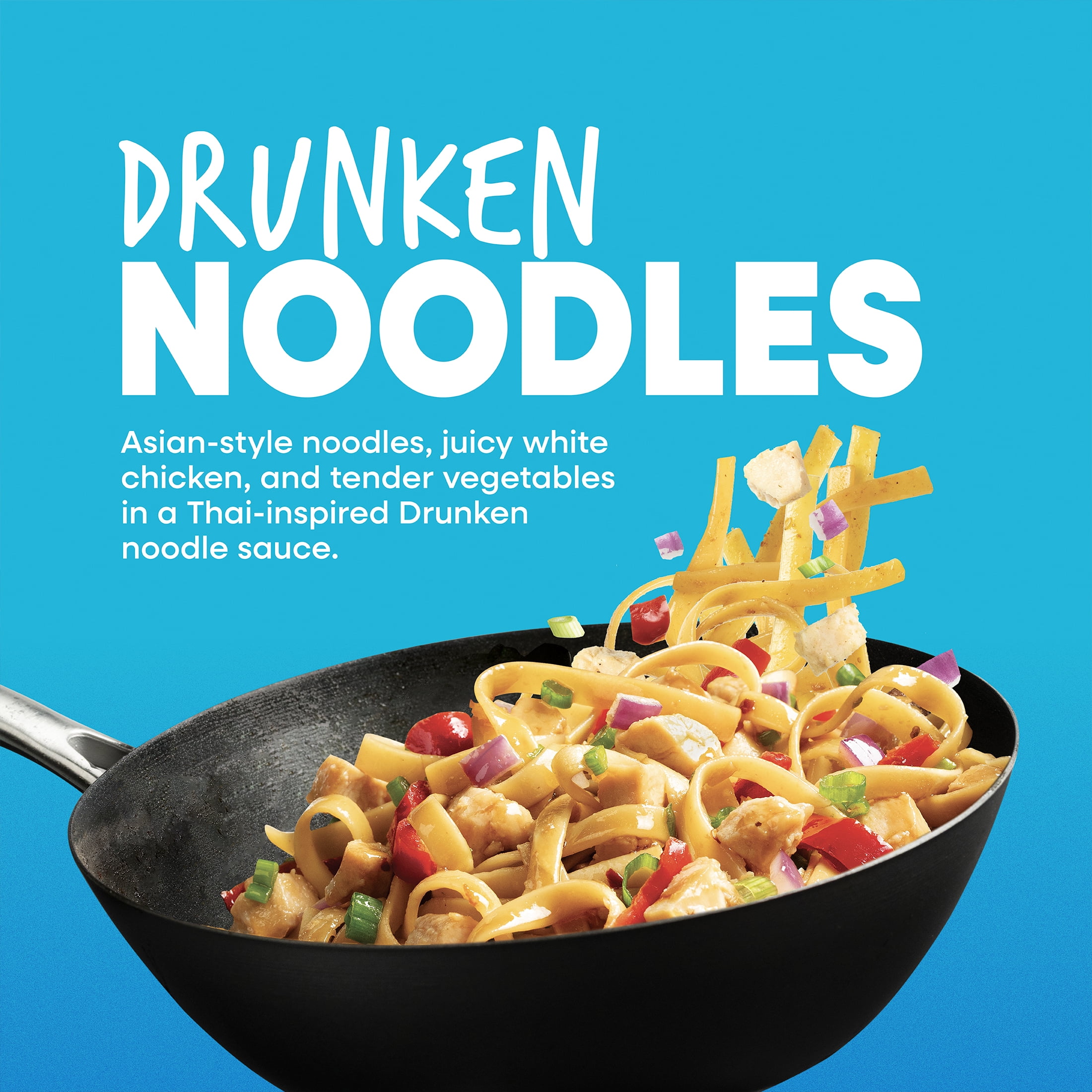 Laughing Tiger Thai Style Drunken Noodles - Frozen Skillet Meal - 21 oz (Serves 3)