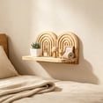 thumbnail image 6 of Naittoop Rustic Round Wooden Floating Shelves for Wall Decor Vintage Wall Mounted Storage Shelf for Bathroom Living Room and Bedroom Khaki M, 6 of 6