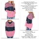 thumbnail image 5 of Sudadera con capucha de manga larga con empalme a rayas, suave y holgada, para mujer, para la cita diaria en la universidad, rosa, rojo, XXL, 5 of 6