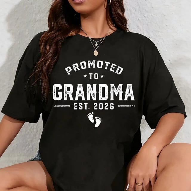 Camiseta de Algodón 100% "Abuela Est. 2026" - Nueva Abuela 2026