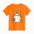 thumbnail image 6 of NOLDARES Kid Toddler Girls Halloween T-Shirts Bow Pumpkin Shirts Spooky Season Outfits Tees Tops(Orange,9-10 Years), 6 of 7