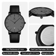 thumbnail image 6 of Men Watches Fashion Minimalist Quartz Watch for Men Analog Waterproof Watches with Leather Strap Gift for Man, 6 of 9