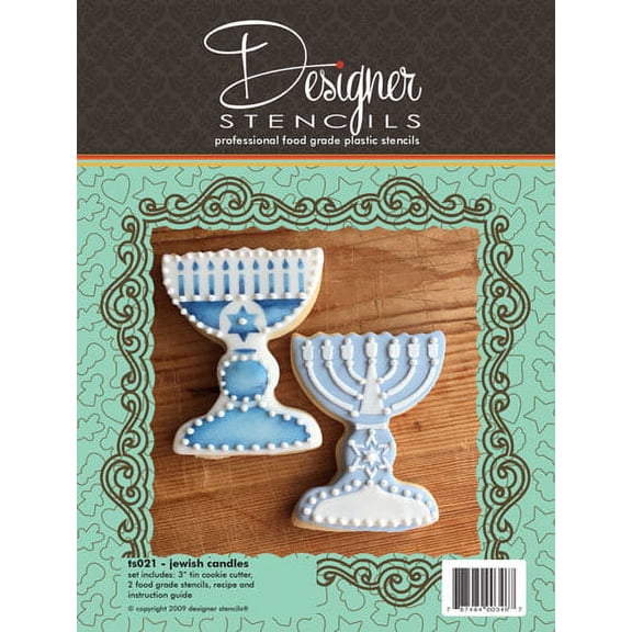 Jewish Candles Cookie Cutter and Stencil Set by Designer Stencils
