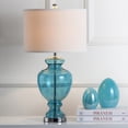thumbnail image 3 of Safavieh 27" Traditional Chrome Table Lamp with Blue Glass White Shades, 3 of 6