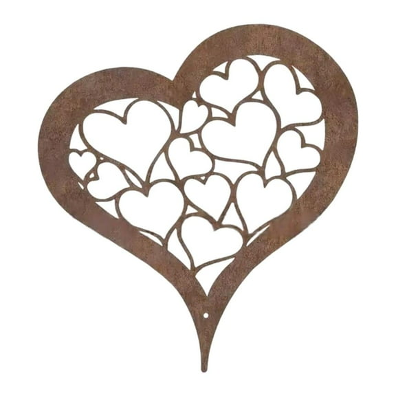 WE-POLUJ Rusty Stake Heart Shaped Statue for Spring Outdoor Sculpture Decoration