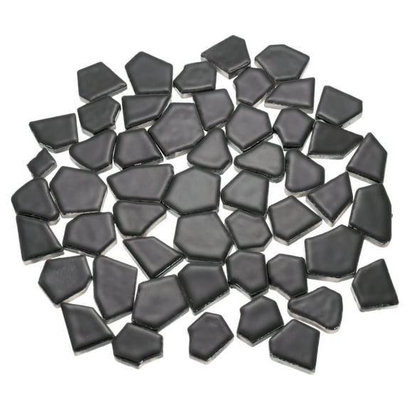 Uxcell 500g Irregular Ceramic Mosaic Tiles, 2.3 - 4.2 cm Stained Pieces, DIY Art Crafts, Black