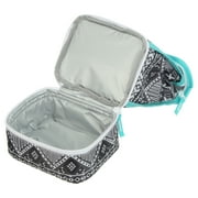 Arctic Zone Dual Compartment Lunch Bag Plus with Microban® Protected Easy Clean Lining, Black and White Aztec