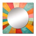 thumbnail image 2 of Designart "Colorful Mid Century Optical Charm II" Abstract Square Mirror For Wall Decor - Large Multi-Color Square Printed Wall Mirror Art - Wall Mounted Square Large Mirror, 2 of 5