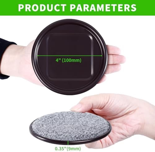 4" Round Carpet Bottom Furniture Caster Cups, Reusable Furniture Sliders for Hardwood Floors, Felt Furniture Pads Coasters to Protect Tile or Laminate Floors from Scratches, Brown/Gray (12 Pack)