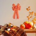 thumbnail image 5 of Axiiglly Thanksgiving Fall Decor Bows, 19x10"Large Orange Pumpkin Plaid Hanging Bow Fall Decorations for Home Pre-Tied Bows for Wreaths Swag Indoor Outdoor Holiday Decor, 5 of 7