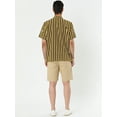 thumbnail image 4 of INSPIRE CHIC Men's Hawaiian Shirts Striped Button Down Short Sleeves Shirts Brown Yellow XL, 4 of 5