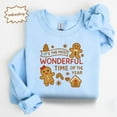 thumbnail image 2 of It's The Most Wonderful Time Embroidered Sweatshirt, Christmas Gingerbread Embroidery Sweater, Cute Xmas Stitch Top, Holiday Gift, 2 of 5