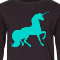 thumbnail image 4 of Inktastic Aqua Unicorn Long Sleeve Youth T-Shirt, 4 of 5