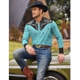 thumbnail image 5 of COOFANDY Men's Embroidered Shirt Casual Retro Button Down Wedding Shirt Slim Fit, 5 of 6