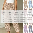 thumbnail image 4 of VBVC Women's Y2K Gingham Drawstring Jogger Pants , Casual Plaid Lounge Pants For Women , Ladies' Button Hem Trousers with Pockets, Navy , S-2XL, 4 of 7