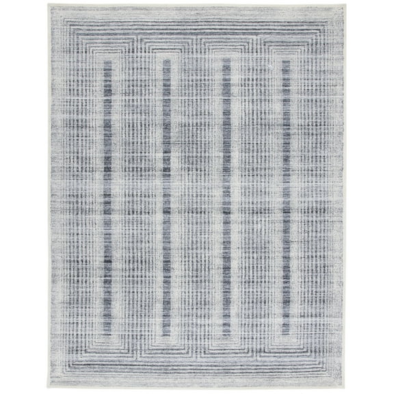 SAFAVIEH Metro Bayon Bordered Area Rug, Dark Grey/Ivory, 5' x 8'