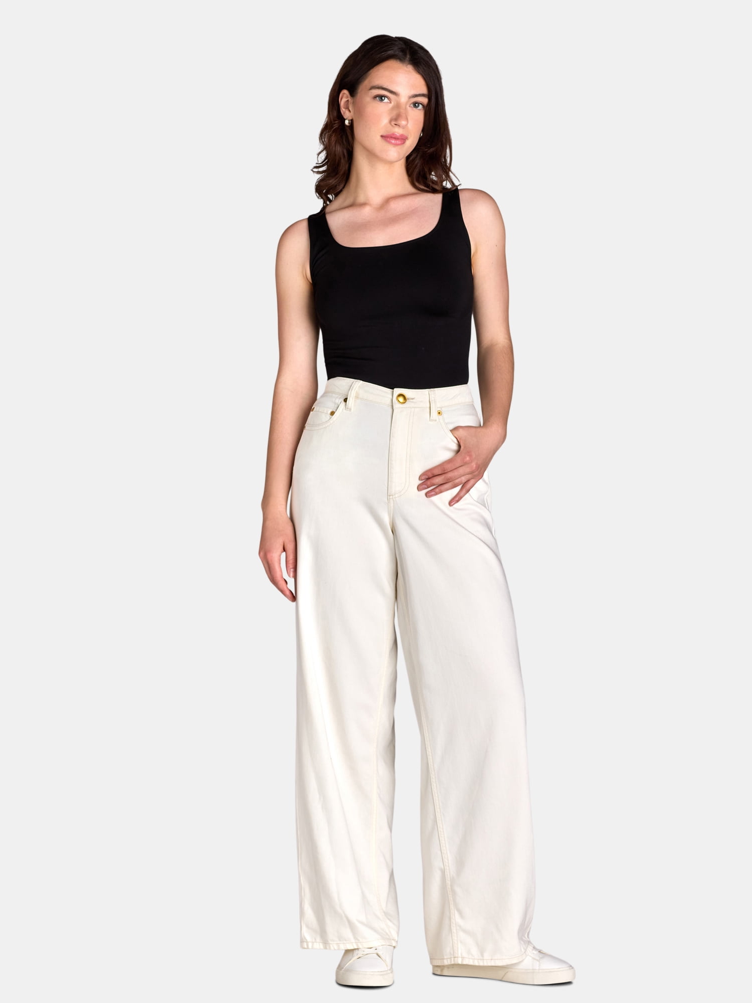 Time And Tru Relaxed Wide Leg Pant, Sizes 2-20