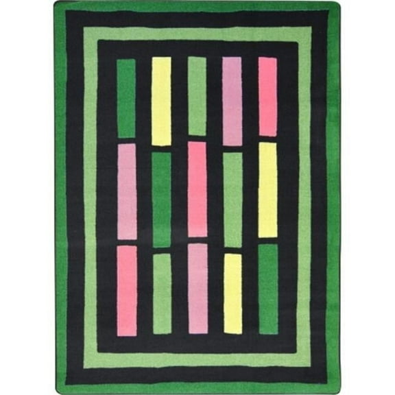 Kid Essentials Traffic Jam Rectangle Teen Area Rugs  03 Green - 3 ft. 10 in. x 5 ft. 4 in.