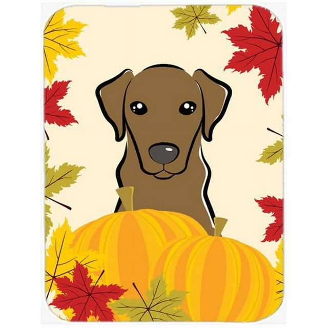 Carolines Treasures BB2040LCB Chocolate Labrador Thanksgiving Glass Cutting Board- Large