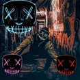 thumbnail image 2 of H-alloween Leds Glow Face Cover Hombres Mujeres Party Scary Light up Face M-ask con 3, 2 of 8