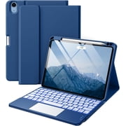 for iPad Air 11 Inch & Air 5th/ 4th Generation Case with Keyboard | Multi-Touch Trackpad, 7-Color Backlit, Detachable Folio Keyboard Cover for Air 11-inch M4/M3/M2, Air 5/Air 4, Navy Blue