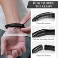 thumbnail image 4 of VNOX Leather Bracelets Mens Gifts Jewellery - To My Soulmate Bracelet Handsome Premium Leather Black Stainless Steel Magnetic Clasp Cuff Bangle for Valentine'S Day Graduation for Boyfriend, 4 of 6