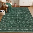 thumbnail image 3 of 5x7 Area Rugs Living Room Rug: Washable Vintage Distressed Floral Rug No Slip Stain Resistant Soft Carpet Indoor Large Carpets for Bedroom Dining Room Farmhouse Nursery Hallway Home Office Deep Green, 3 of 18