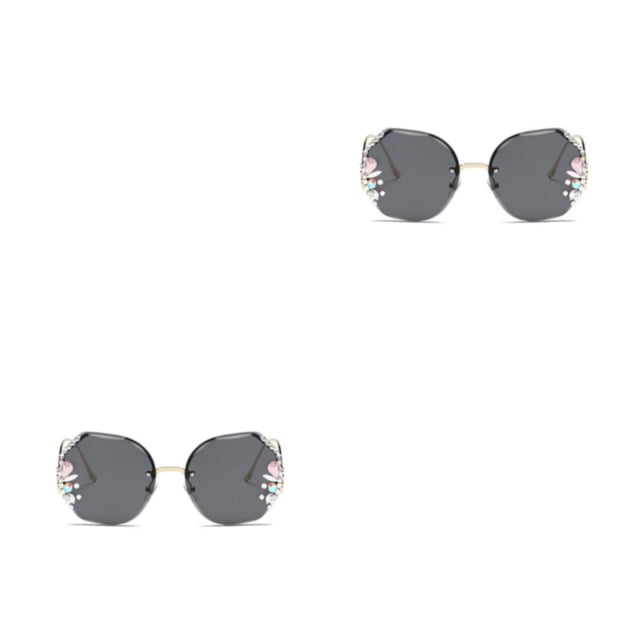 Gafas de sol Retro sin marco Qarigey para mujer Color Negro 2Conjunto