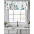 thumbnail image 2 of Fall Pumpkin Valances for Windows Green Eucalyptus Leaf Thanksgiving Kitchen Valance Curtain Rod Pocket Small Curtains for Cafe Bathroom Laundry Basement 42" x 18", 2 of 8