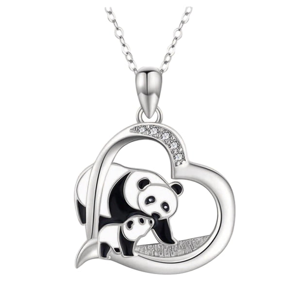 Collar Cadena Joyería Femenina Pandas Colgante Moda Collar Corazón Pandas Collarbone Collares Colgantes