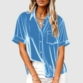 thumbnail image 2 of Taqqpue Short Sleeve Button Down Shirts for Women Casual Solid Color V Neck Velvet T Shirt Flowy Loose Fit Swing Plus Size Blouses Tops for Women with Pockets, 2 of 6