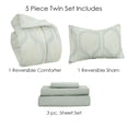 thumbnail image 2 of Twin Comforter Set, Hexagon Strié Soft, Breathable, Bed in a Bag with Strié Stripe Reverse Comforter, 2 of 7