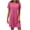 Hot Pink, variant on Noric Women's Summer Casual Short Sleeve Dress Solid Color Crew Neck Pleated Beach Vacation T-Shirt Dresses