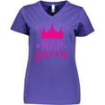 thumbnail image 3 of Inktastic Nap Queen, Princess, Crown, Stars, Sleep, Sleeping Women's V-Neck T-Shirt, 3 of 5