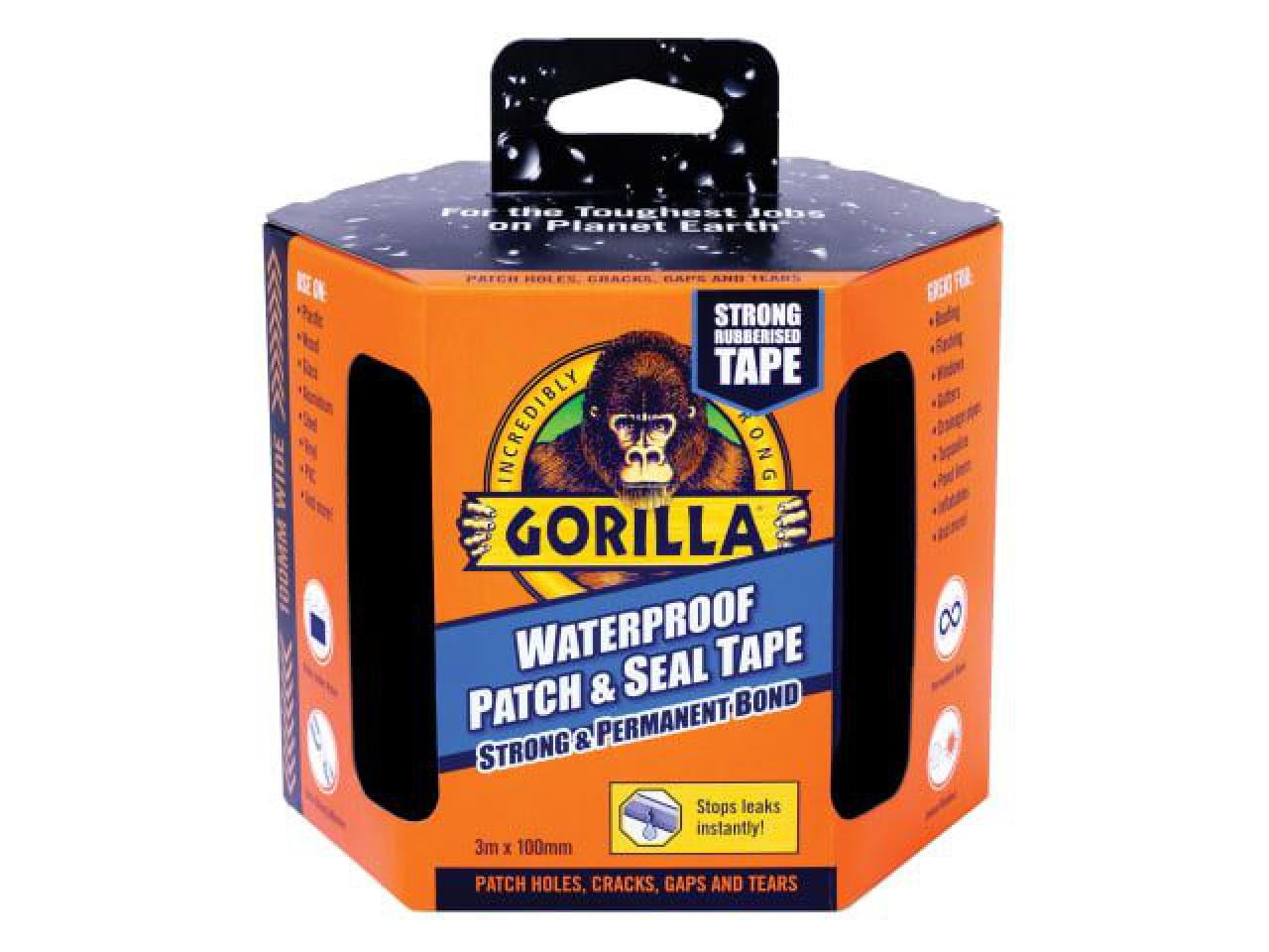 Gorilla Glue - Gorilla® Waterproof Patch & Seal Tape 100mm x 3m Black ...