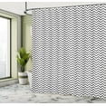 thumbnail image 5 of Ambesonne Herringbone Shower Curtain, Zigzag Wavy Lines Art, 69"Wx84"L, Off White Charcoal Grey, 5 of 5